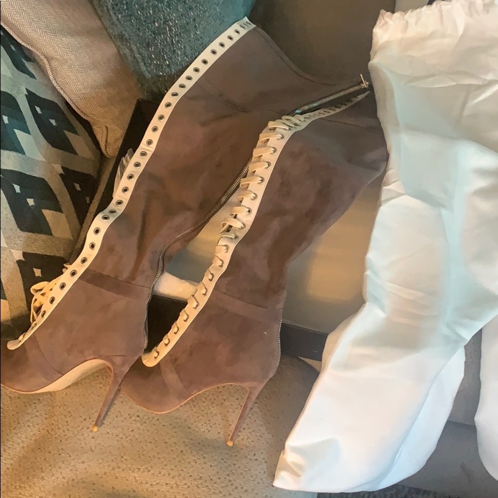 Never worn suede mistress rocks thigh high boots